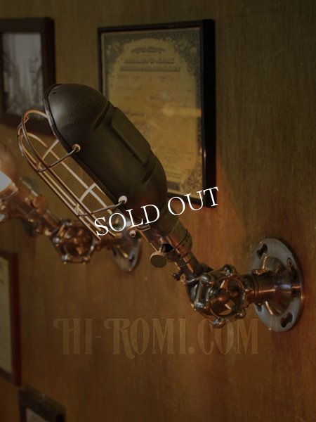 画像12: USAヴィンテージバルブ角度調整ワイヤーケージ付工業系ブラケット/アンティーク工業系インダストリアル壁面照明ランプ (12)