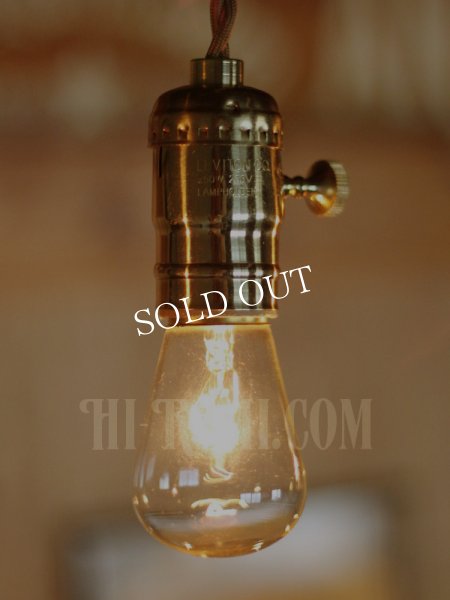 画像4: 【60cmコード】真鍮製ターンスイッチ付LEVITON社真鍮ソケットペンダントライト (4)