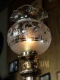 アンティークテーブルランプ｜吹きガラスフリルガラスシェードヴィクトリアン卓上照明