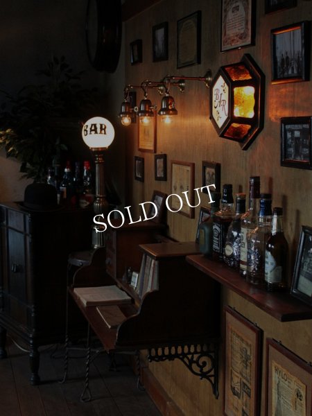 アンティークBARサインミルクガラステーブルランプ｜バー看板照明