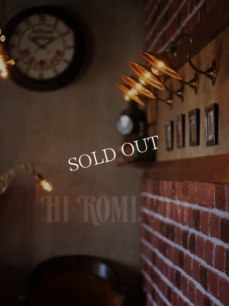 画像9: LEVITON社製パドルスイッチソケット&平型シェード真鍮製ブラケットA/工業系壁面照明ウォールランプライト (9)