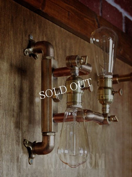 画像8: アメリカンヴィンテージARROWファットボーイソケット&角度調整付2灯ブラケットライト/工業系スチームパンク壁面照明ウォールランプインダストリアルランプ (8)