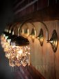アメリカヴィンテージガラス製フレンチカットプリズム付コロニアルブラケットライトA｜アンティークウォールランプ壁掛け照明