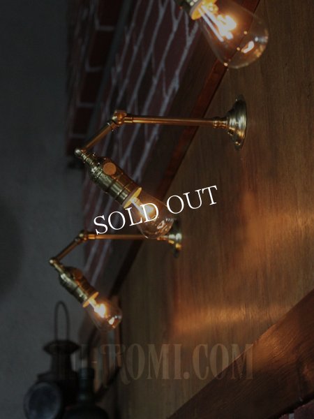 画像8: ADLターン式真鍮ソケット＆角度調整付き工業系ミニブラケット/インダストリアルアンティークヴィンテージ壁面照明 (8)