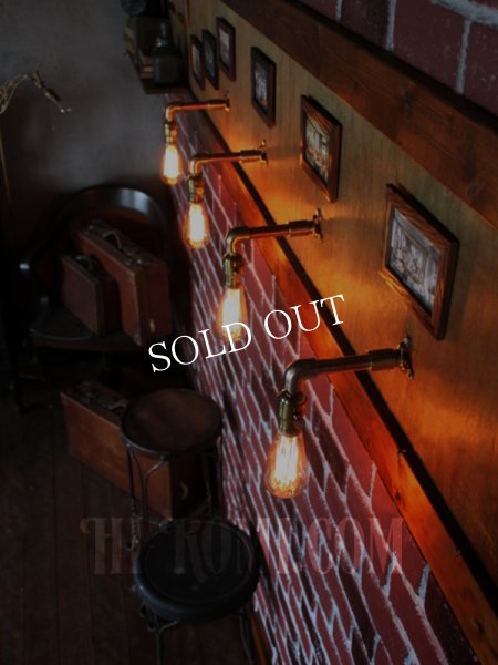 画像13: ターン式ファットボーイ真鍮ソケット＆角度調整付き工業系ミニブラケット/インダストリアルアンティークヴィンテージ壁面照明 (13)