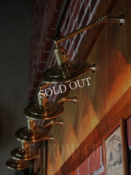 画像11: USAヴィンテージ工業系角度調整付き平型シェード真鍮ブラケットA/インダストリアル照明壁掛けランプ (11)