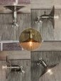 画像6: USAヴィンテージ工業系角度調整付き平型シェード真鍮ブラケットA/インダストリアル照明壁掛けランプ (6)