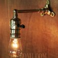 画像1: USAヴィンテージLEVITON社製ターン式ソケット付工業系真鍮ミニブラケットランプA/インダストリアル照明壁掛けライト  (1)