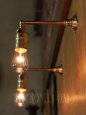 USAヴィンテージLEVITON社製ターン式ソケット付工業系真鍮ミニブラケットランプF/インダストリアル照明壁掛けライト 
