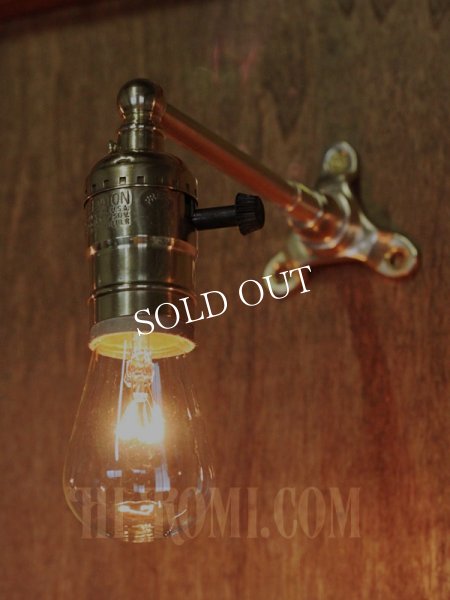 画像12: USAヴィンテージLEVITON社製ターン式ソケット付工業系真鍮ミニブラケットランプA/インダストリアル照明壁掛けライト  (12)