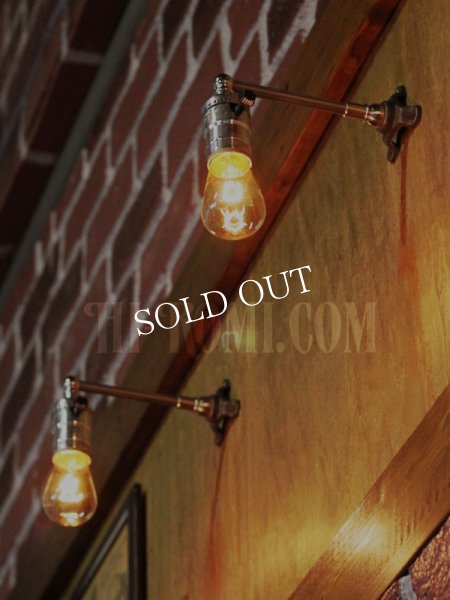 USAヴィンテージLEVITON社アルミ製ターン式ソケット付工業系ミニブラケットランプ/インダストリアル照明壁掛けライト 