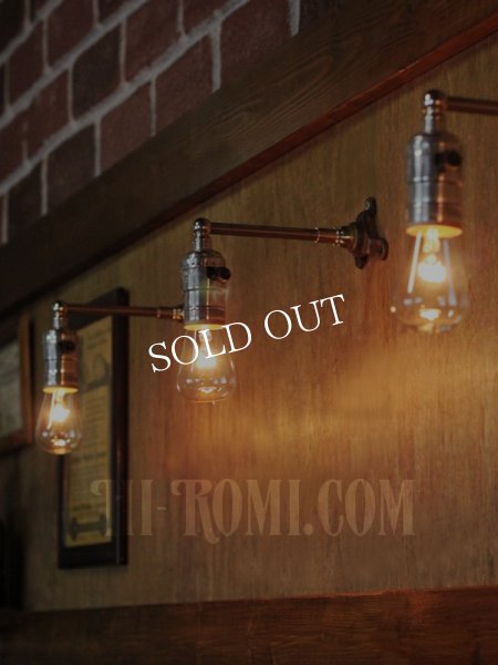 USAヴィンテージLEVITON社アルミ製ターン式ソケット付工業系ミニブラケットランプ/インダストリアル照明壁掛けライト 