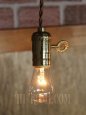 画像9: LEVITON鍵スイッチ付真鍮製ソケットペンダントライト照明 (9)