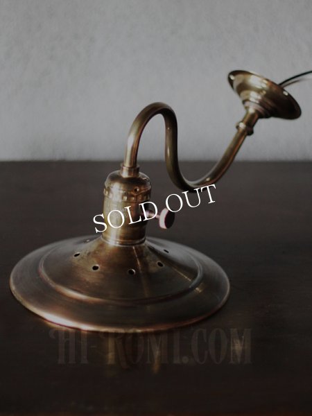 インダストリアル真鍮平皿シェードブラケットライト｜工業系壁掛け照明アンティーク