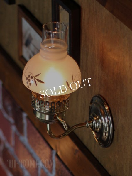 画像18: USAヴィンテージ照明フロストガラスチムニーブラケットライト (18)