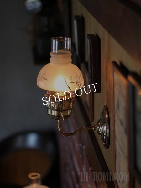 画像17: USAヴィンテージ照明フロストガラスチムニーブラケットライト (17)