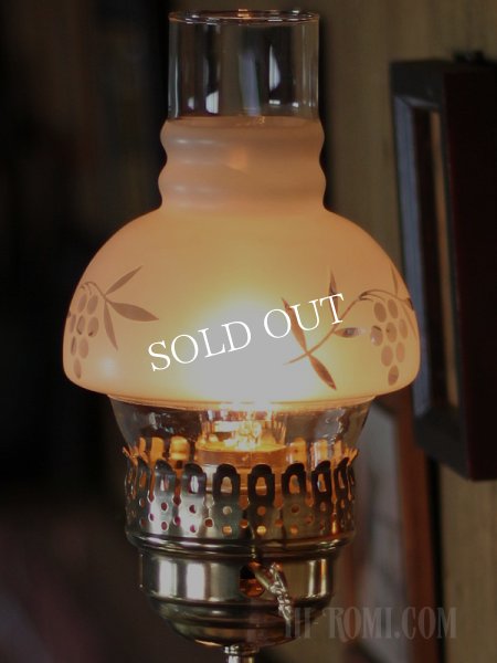 画像16: USAヴィンテージ照明フロストガラスチムニーブラケットライト (16)