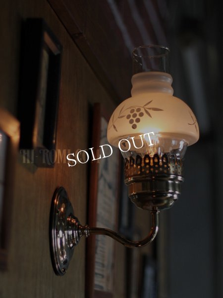 画像15: USAヴィンテージ照明フロストガラスチムニーブラケットライト (15)