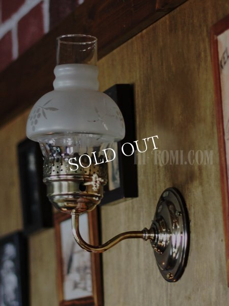画像10: USAヴィンテージ照明フロストガラスチムニーブラケットライト (10)