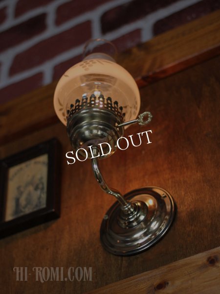 画像8: USAヴィンテージ照明フロストガラスチムニーブラケットライト (8)