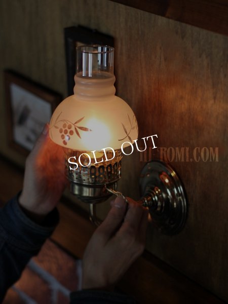 画像7: USAヴィンテージ照明フロストガラスチムニーブラケットライト (7)