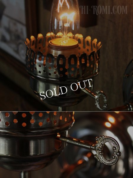 画像9: USAヴィンテージ照明フロストガラスチムニーブラケットライト (9)