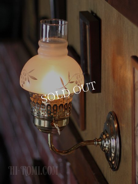 画像2: USAヴィンテージ照明フロストガラスチムニーブラケットライト (2)