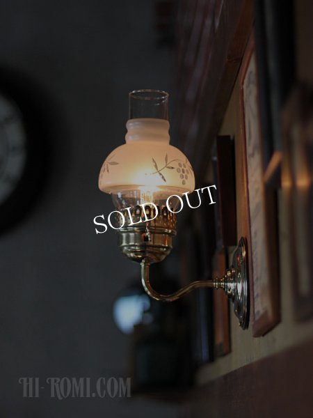 画像6: USAヴィンテージ照明フロストガラスチムニーブラケットライト (6)