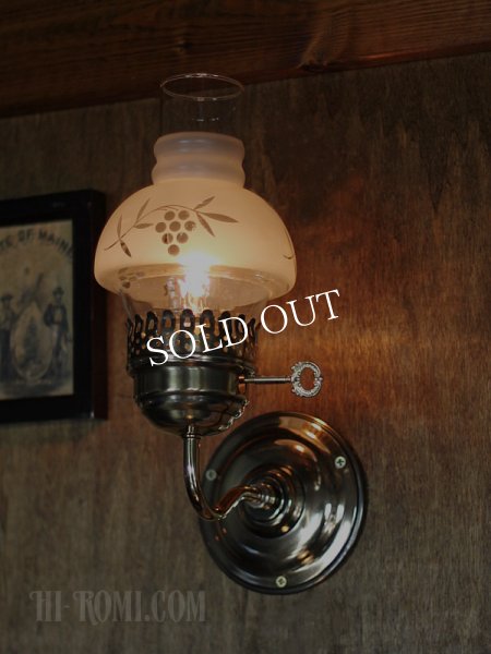 画像3: USAヴィンテージ照明フロストガラスチムニーブラケットライト (3)