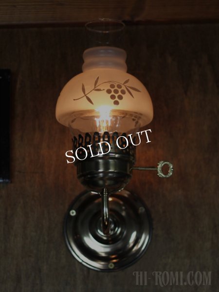 画像5: USAヴィンテージ照明フロストガラスチムニーブラケットライト (5)