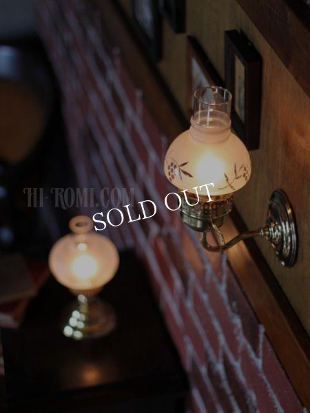 画像19: USAヴィンテージ照明フロストガラスチムニーブラケットライト (19)