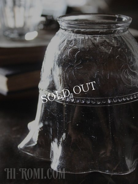 画像13: USAヴィンテージクリアガラスのフリルシェード付ミニテーブルライト (13)