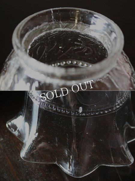 画像14: USAヴィンテージクリアガラスのフリルシェード付ミニテーブルライト (14)