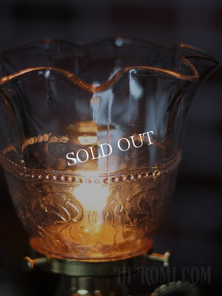 アンティークテーブルランプ｜ヴィクトリアンフリルガラスシェード卓上照明ライト