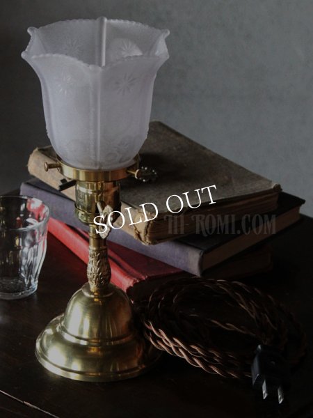 アンティークテーブルランプ｜ヴィクトリアンフロストガラスシェード卓上照明ライト