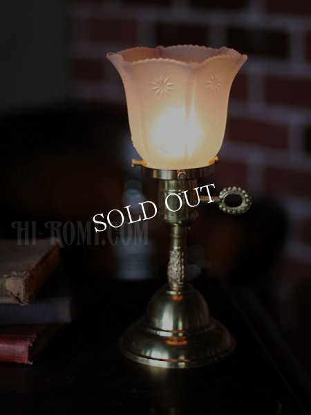 アンティークテーブルランプ｜ヴィクトリアンフロストガラスシェード卓上照明ライト