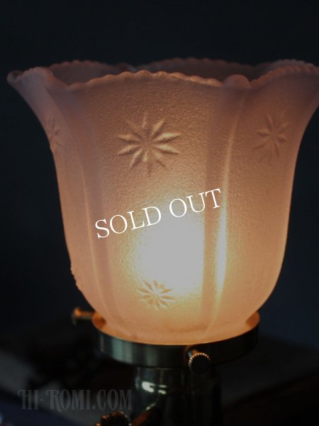 アンティークテーブルランプ｜ヴィクトリアンフロストガラスシェード卓上照明ライト