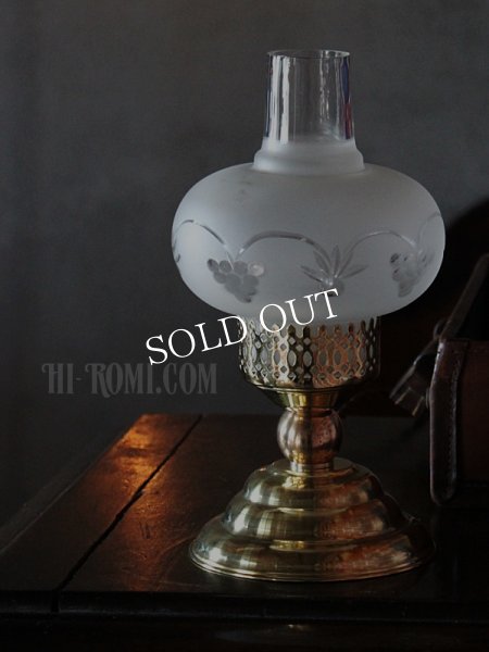画像12: USAヴィンテージ照明フロストガラスチムニーテーブルライト (12)