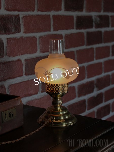 画像11: USAヴィンテージ照明フロストガラスチムニーテーブルライト (11)