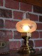 アンティークテーブルライト｜フロストオニオンシェード真鍮製卓上照明