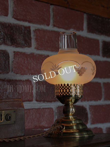 アンティークテーブルライト｜フロストオニオンシェード真鍮製卓上照明