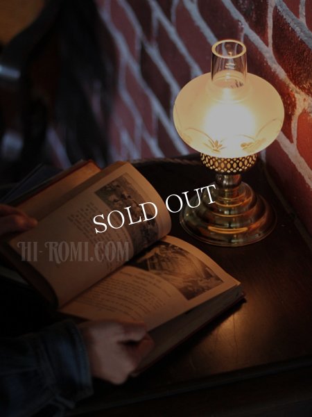 アンティークテーブルライト｜フロストオニオンシェード真鍮製卓上照明