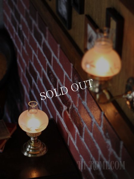 アンティークテーブルライト｜フロストオニオンシェード真鍮製卓上照明