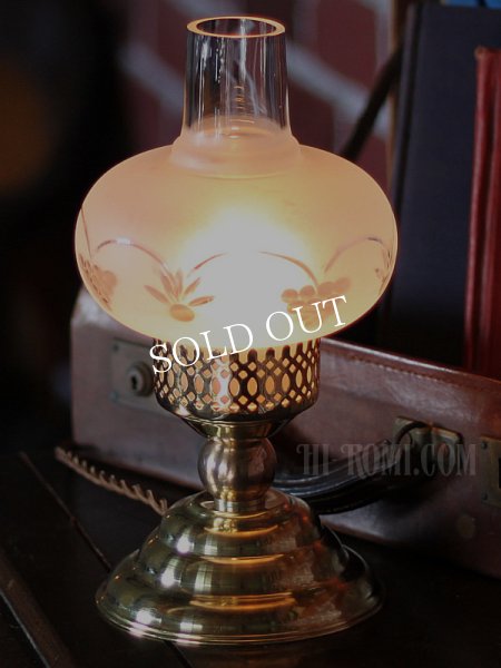 アンティークテーブルライト｜フロストオニオンシェード真鍮製卓上照明