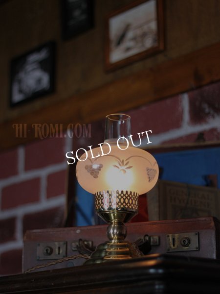 アンティークテーブルライト｜フロストオニオンシェード真鍮製卓上照明