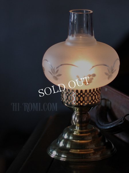 アンティークテーブルライト｜フロストオニオンシェード真鍮製卓上照明