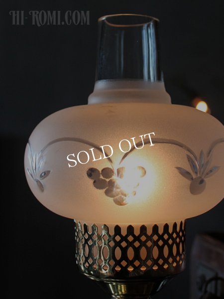 画像15: USAヴィンテージ照明フロストガラスチムニーテーブルライト (15)