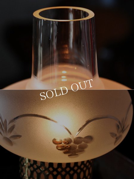 画像16: USAヴィンテージ照明フロストガラスチムニーテーブルライト (16)