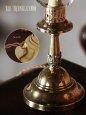 アンティークテーブルランプ｜真鍮製ガラスチムニー付き卓上照明テーブルライト