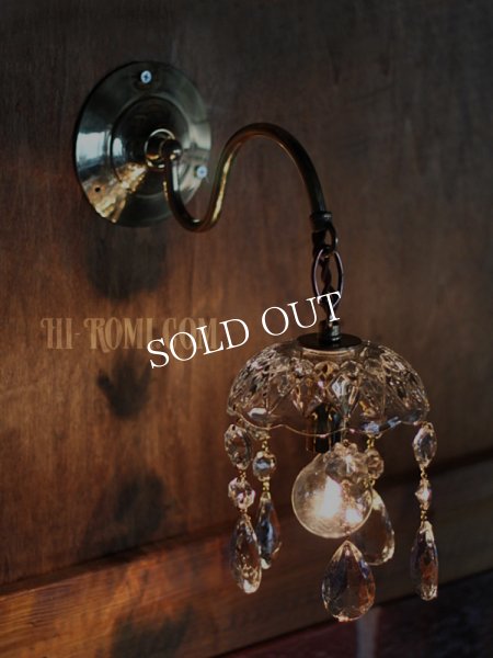 ヴィンテージガラス製ミニシャンデリアブラケットライト｜アンティークウォールランプ壁掛け照明